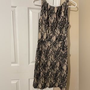Black and tan lace dress